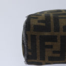 FENDI Zucca Canvas Pouch Brown Black Silver Auth fm3759-7