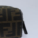 FENDI Zucca Canvas Pouch Brown Black Silver Auth fm3759-8