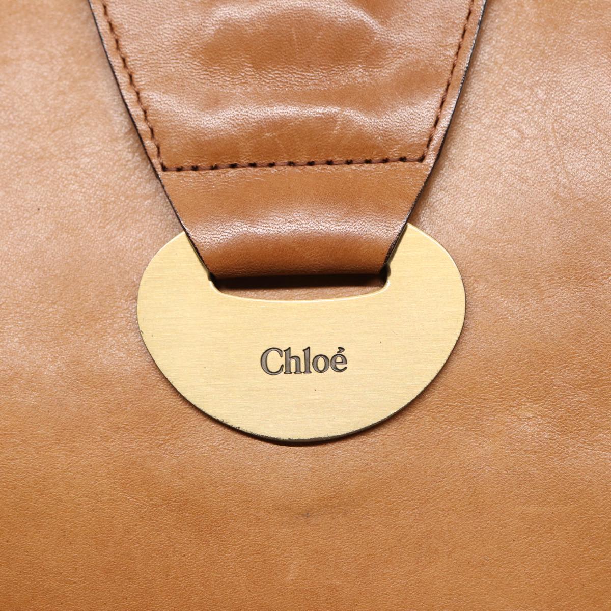 Chloe Tote Bag Leather Brown Auth fm3781