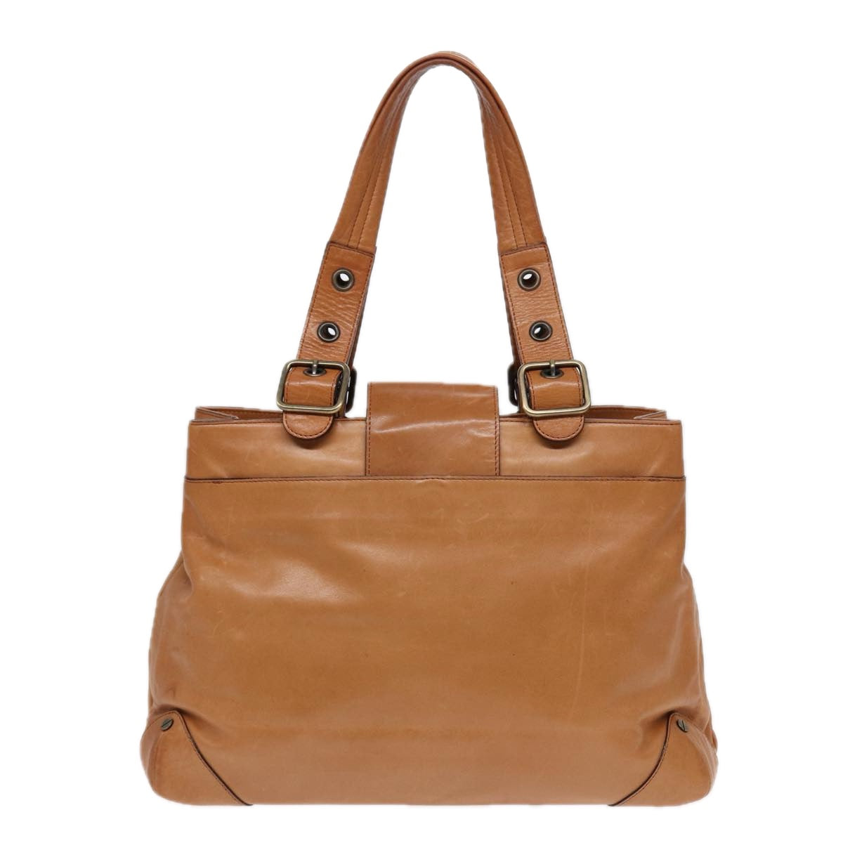 Chloe Tote Bag Leather Brown Auth fm3781 - 0