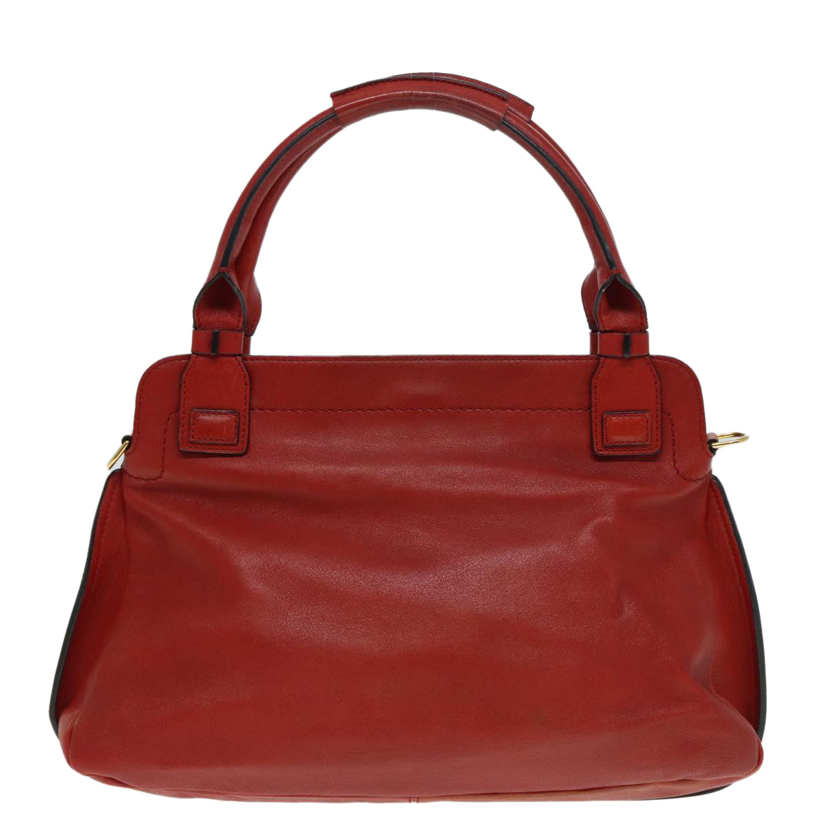 Chloe Hand Bag Leather Red Gold Auth fm3784 - 0