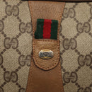 GUCCI GG Supreme Web Sherry Line Clutch Bag PVC Beige Red 89 01 034 Auth fm3793-8