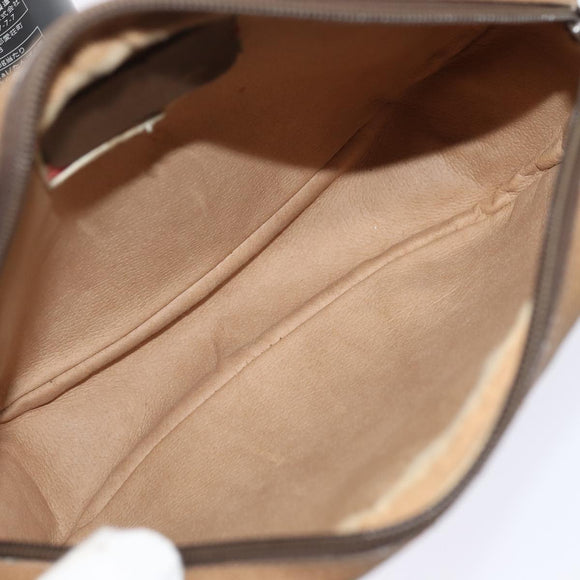 GUCCI GG Supreme Web Sherry Line Clutch Bag PVC Beige Rot 89 01 034 Auth fm3793