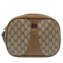 GUCCI GG Supreme Web Sherry Line Clutch Bag PVC Beige Red 89 01 034 Auth fm3793-13