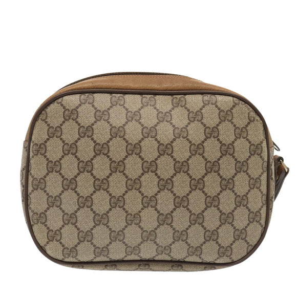 GUCCI GG Supreme Web Sherry Line Clutch Bag PVC Beige Red 89 01 034 Auth fm3793