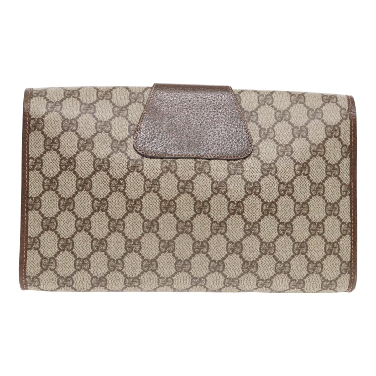 GUCCI GG Supreme Clutch Bag PVC Leather Beige 156 01 031 Auth fm3799 - 0