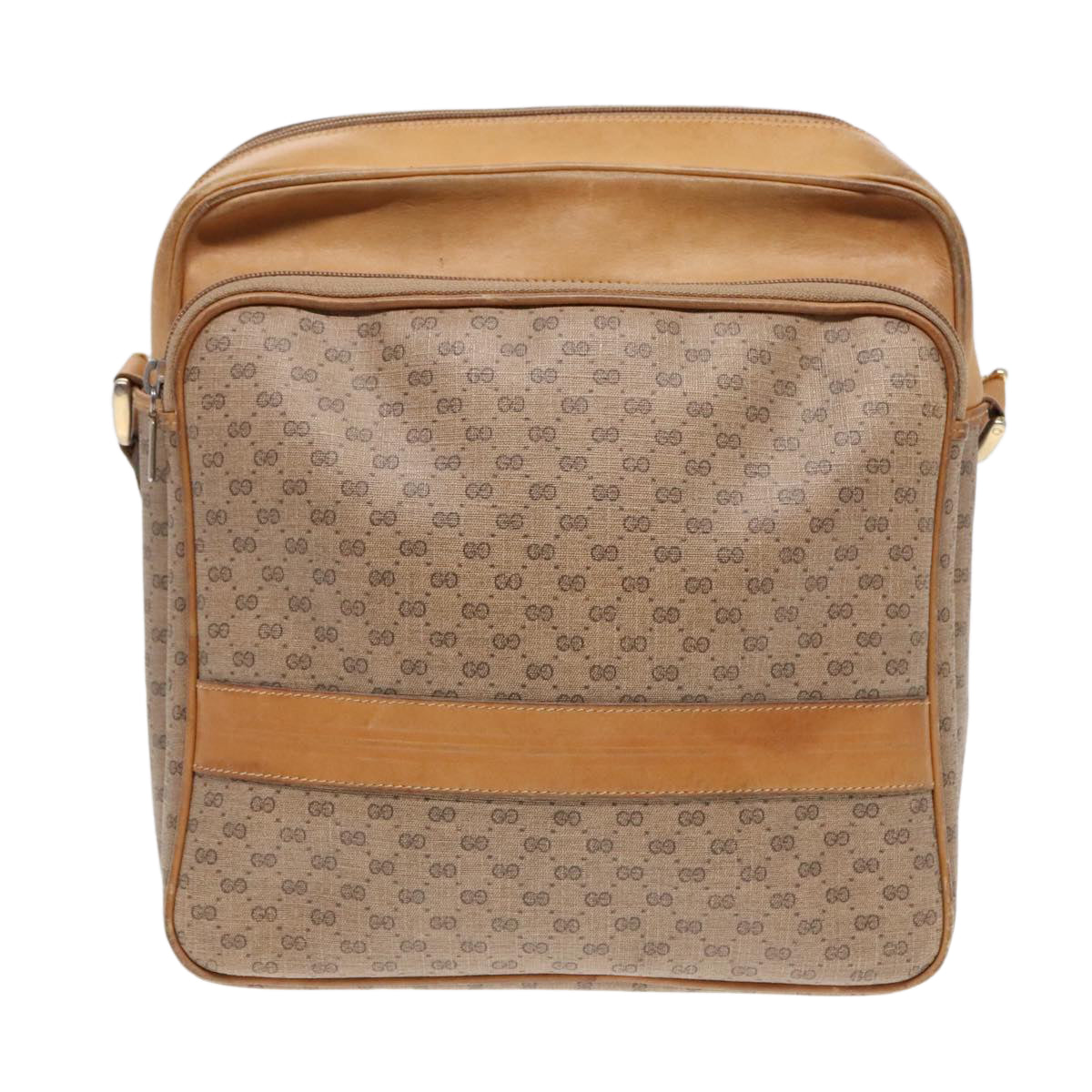 GUCCI Micro GG Canvas Shoulder Bag PVC Leather Beige Auth fm3810 - 0