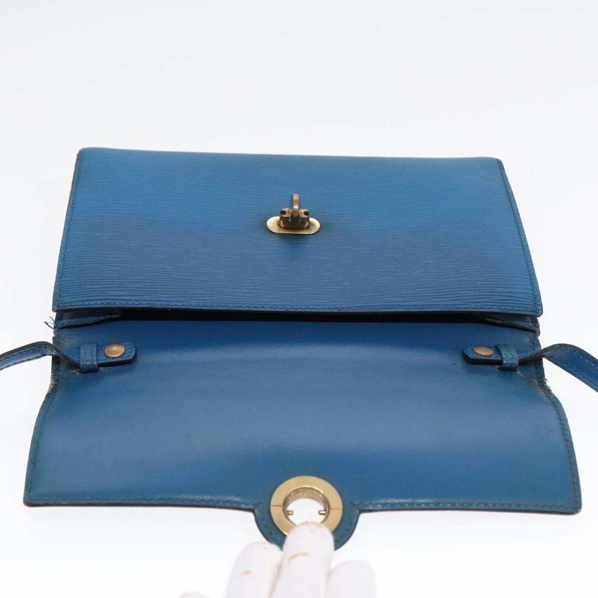 LOUIS VUITTON Epi Pochette Arche Shoulder Bag Blue M52575 LV Auth fm3846