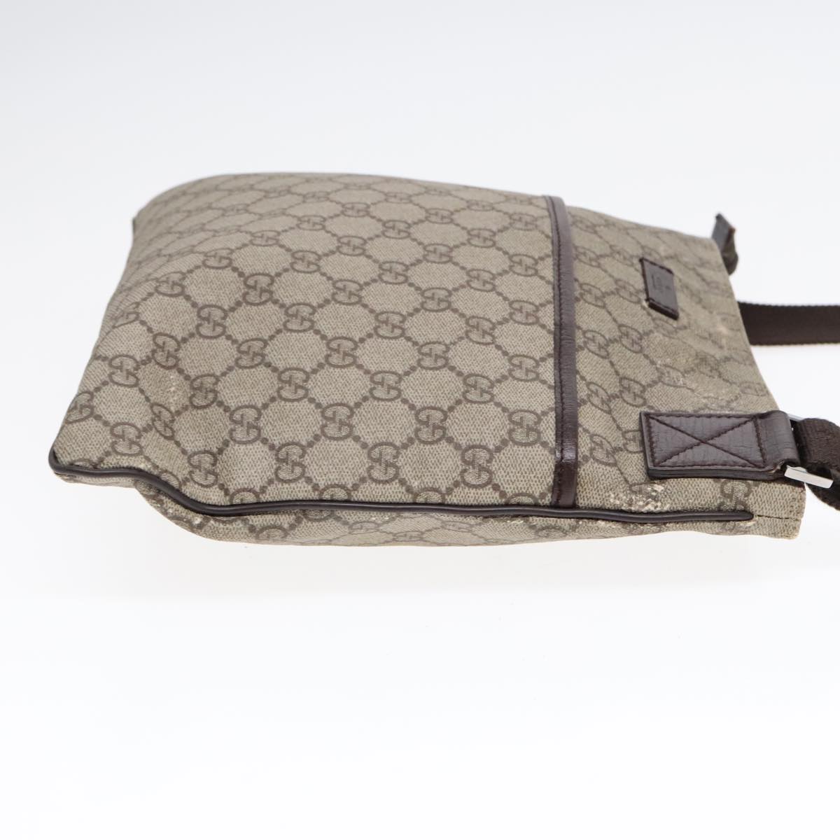 GUCCI GG Canvas Shoulder Bag Coated Canvas Beige Auth fm3868