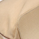 CELINE Tote Bag Canvas Leather Beige Silver Auth fm3874-16