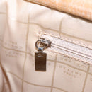 CELINE Tote Bag Canvas Leather Beige Silver Auth fm3874-21