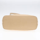 CELINE Tote Bag Canvas Leather Beige Silver Auth fm3874-5