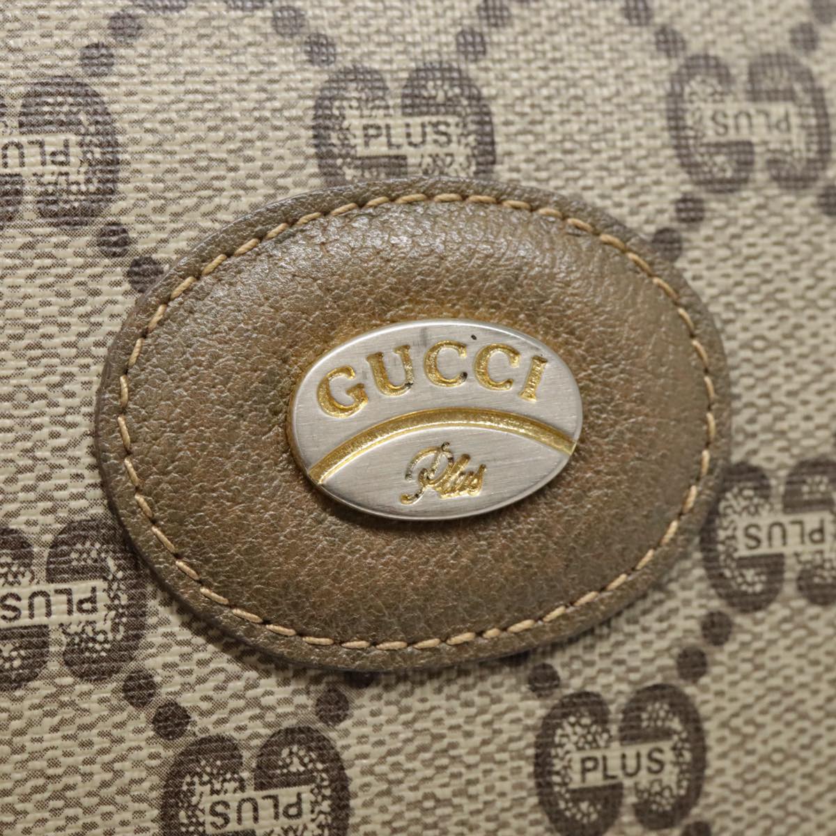 GUCCI GG Plus Supreme Clutch Bag PVC Beige Auth fm3894