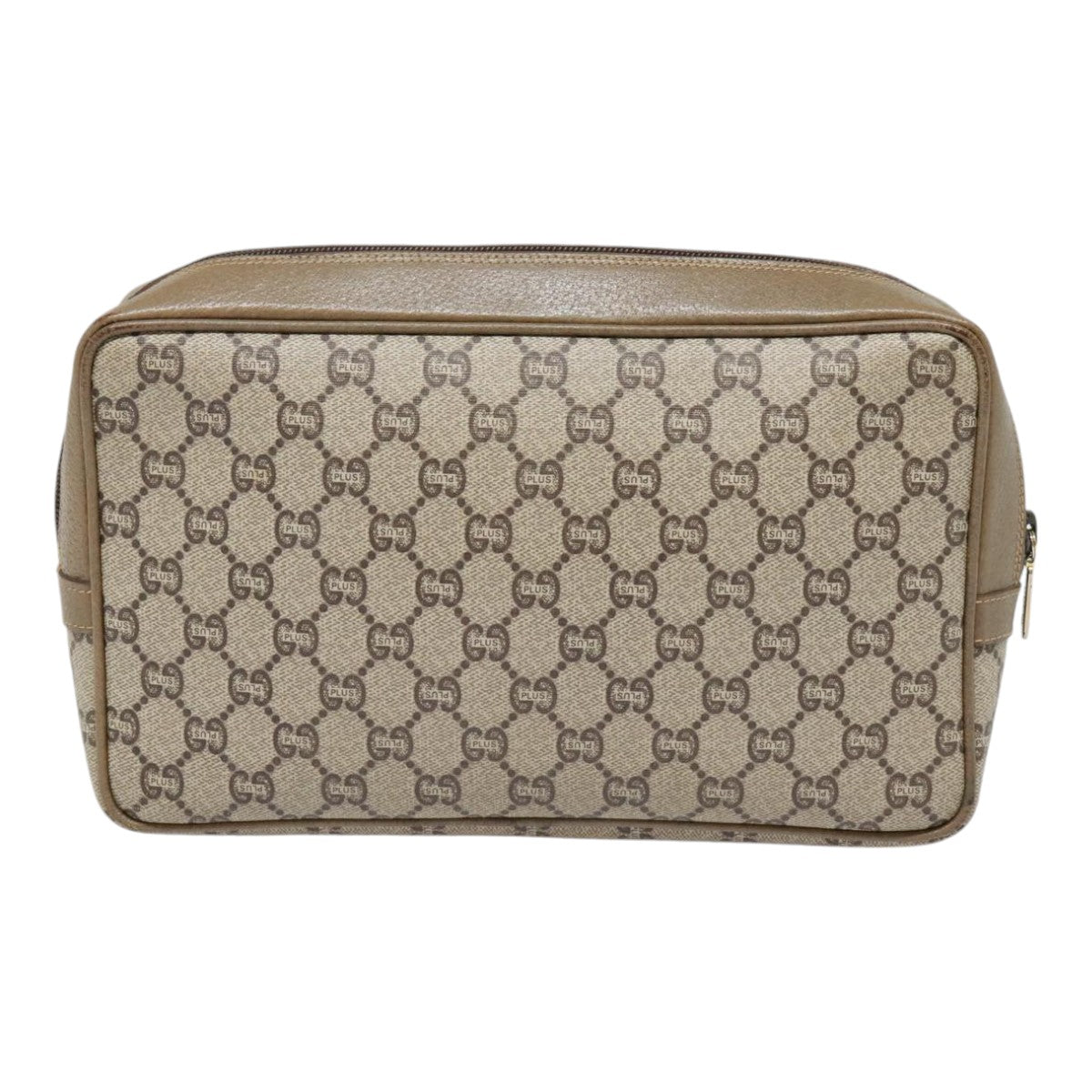 GUCCI GG Plus Supreme Clutch Bag PVC Beige Auth fm3894 - 0