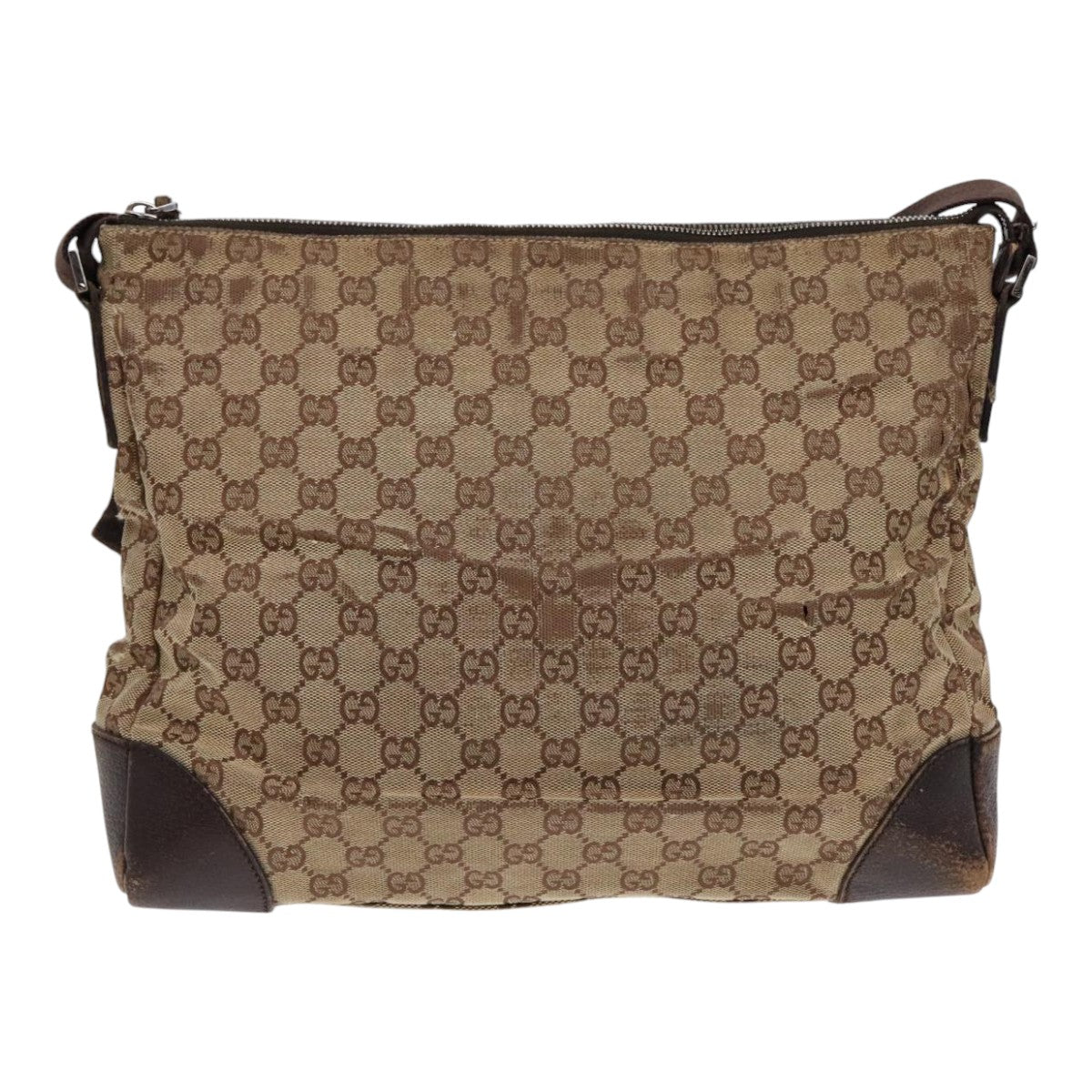 GUCCI GG Canvas Shoulder Bag Beige Auth fm3898 - 0