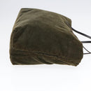 FENDI Tote Bag Corduroy Khaki Auth fm3899-3