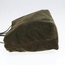 FENDI Tote Bag Corduroy Khaki Auth fm3899-4