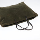 FENDI Tote Bag Corduroy Khaki Auth fm3899-6