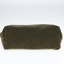 FENDI Tote Bag Corduroy Khaki Auth fm3899-5
