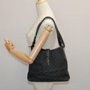 GUCCI New Jackie GG Canvas Shoulder Bag Black Silver 110291 Auth fm3912-23