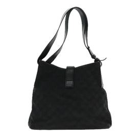GUCCI New Jackie GG Canvas Shoulder Bag Black Silver 110291 Auth fm3912 - 0