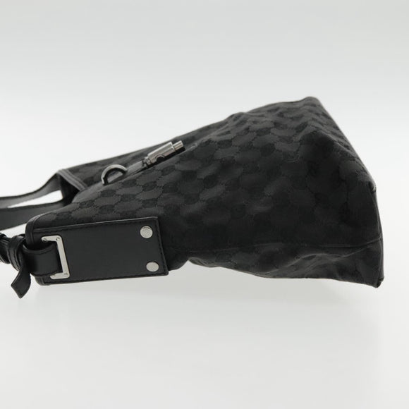 GUCCI New Jackie GG Canvas Shoulder Bag Black Silver 110291 Auth fm3912