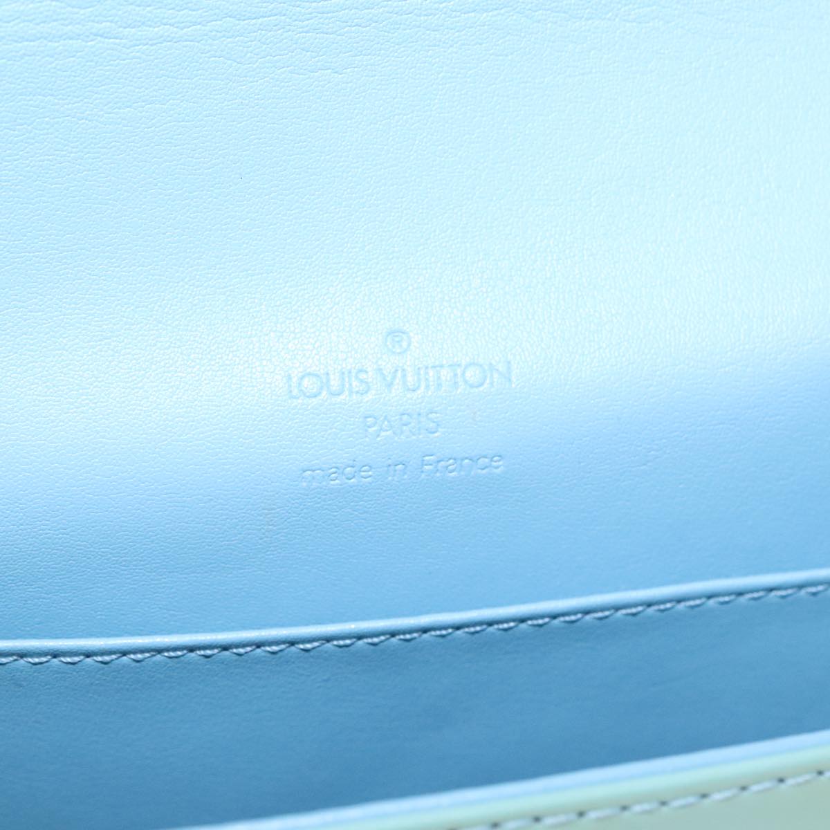 LOUIS VUITTON Monogram Vernis Thompson Street Bag Baby Blue M91009 Auth fm3922