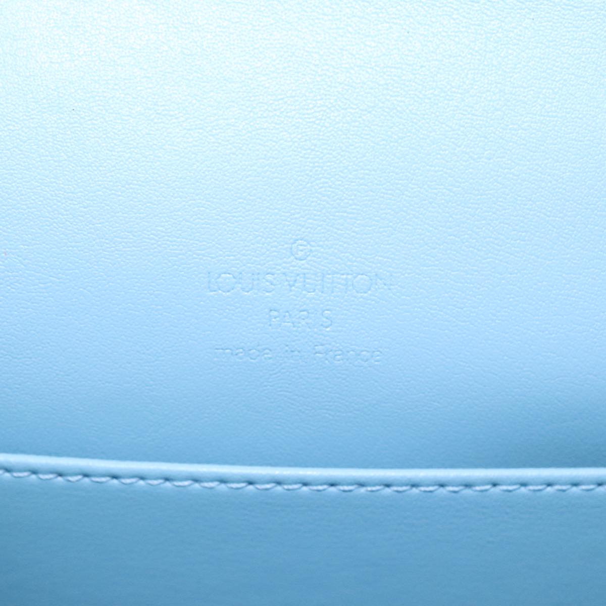 LOUIS VUITTON Monogram Vernis Thompson Street Bag Baby Blue M91009 Auth fm3923