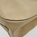 CELINE Tote Bag Leather Beige Gold Auth fm3933-15