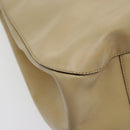 CELINE Tote Bag Leather Beige Gold Auth fm3933-16