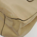 CELINE Tote Bag Leather Beige Gold Auth fm3933-9
