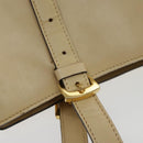CELINE Tote Bag Leather Beige Gold Auth fm3933-10