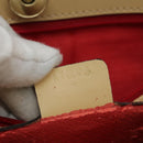 CELINE Tote Bag Leather Beige Gold Auth fm3933-12