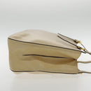 CELINE Tote Bag Leather Beige Gold Auth fm3933-4