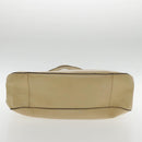 CELINE Tote Bag Leather Beige Gold Auth fm3933-5