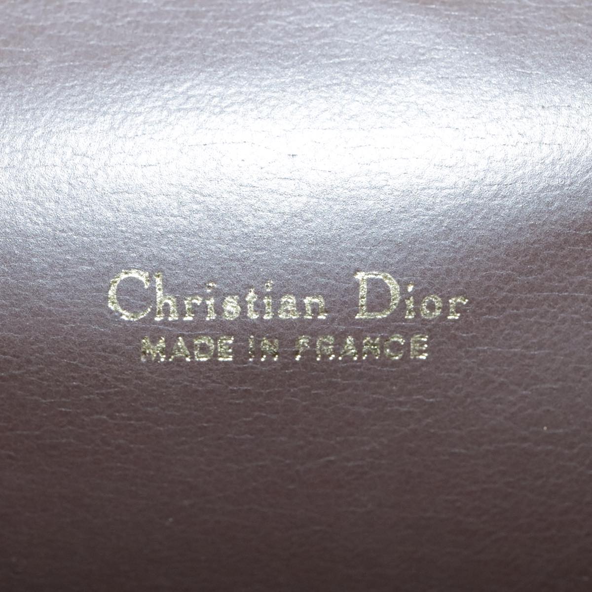 Christian Dior Shoulder Bag Leather Brown Gold Auth fm3938