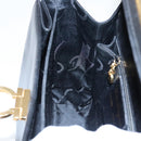 Salvatore Ferragamo Shoulder Bag Leather 2way Black Gold Auth fm3947-20