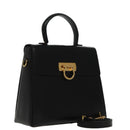 Salvatore Ferragamo Shoulder Bag Leather 2way Black Gold Auth fm3947-1