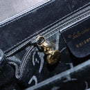Salvatore Ferragamo Shoulder Bag Leather 2way Black Gold Auth fm3947-24