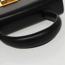 Salvatore Ferragamo Shoulder Bag Leather 2way Black Gold Auth fm3947-8