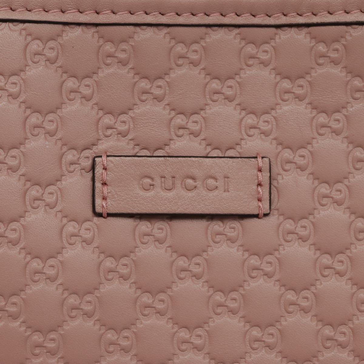 GUCCI Micro Guccissima Tote Bag Leather Pink Auth fm3948