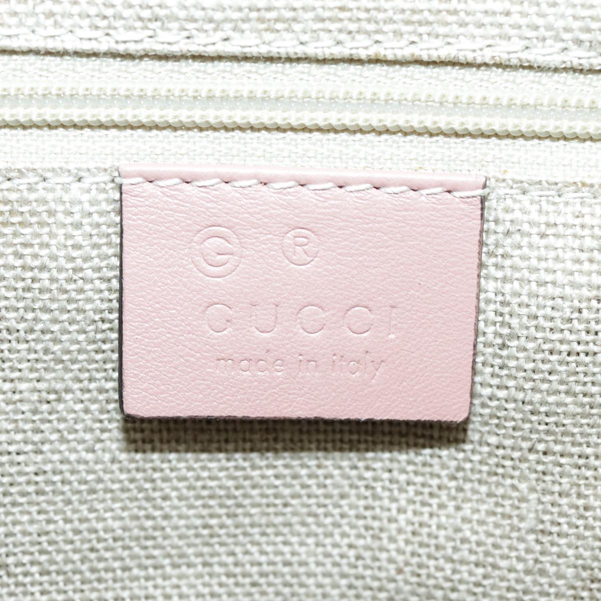 GUCCI Micro Guccissima Tote Bag Leather Pink Auth fm3948