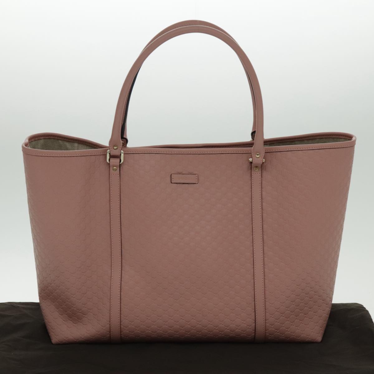 GUCCI Micro Guccissima Tote Bag Leather Pink Auth fm3948