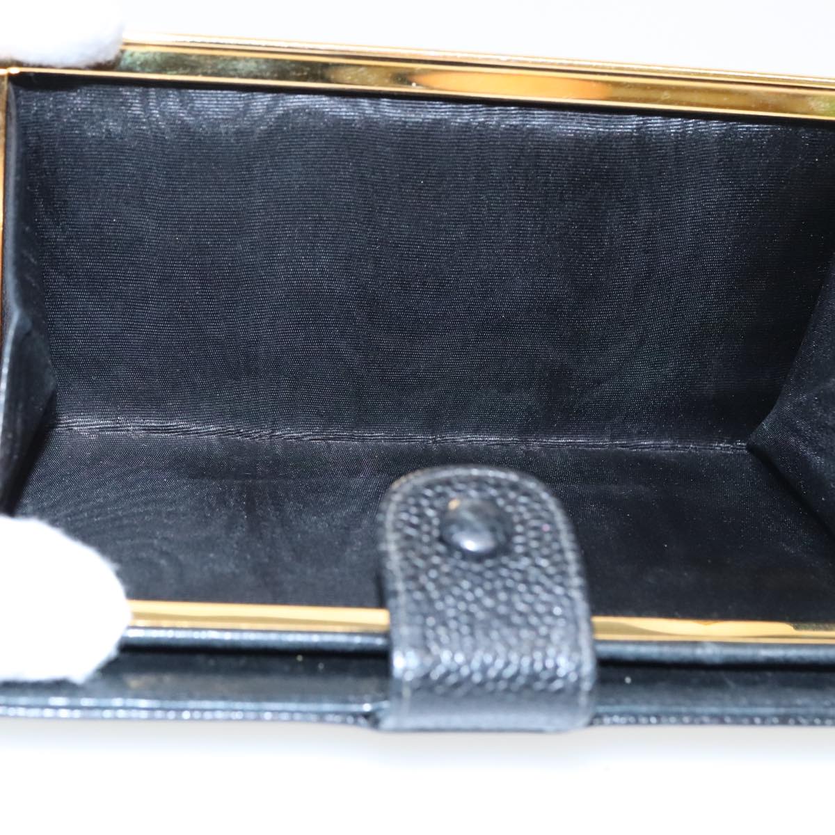 CHANEL Wallet Caviar Skin Black Gold CC Auth fm3961