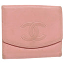 CHANEL COCO Mark Wallet Caviar Skin Pink Gold CC Auth fm3962-1