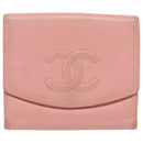 CHANEL COCO Mark Wallet Caviar Skin Pink Gold CC Auth fm3962-13