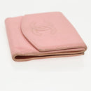 CHANEL COCO Mark Wallet Caviar Skin Pink Gold CC Auth fm3962-3