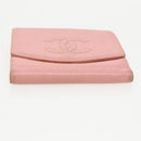 CHANEL COCO Mark Wallet Caviar Skin Pink Gold CC Auth fm3962-6
