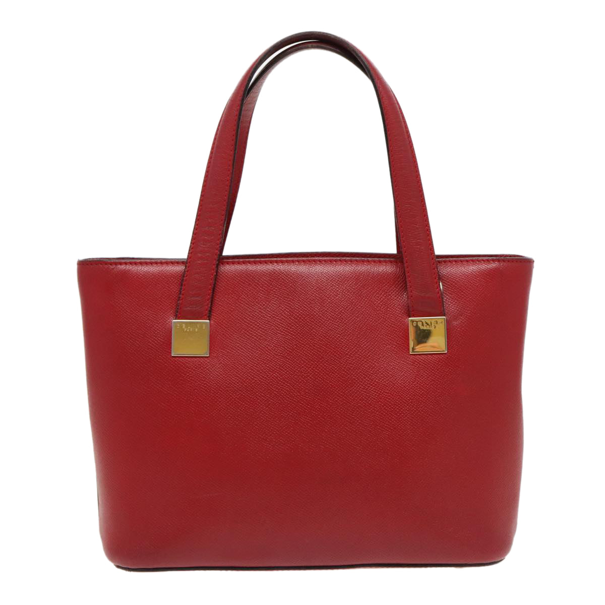 CELINE Hand Bag Leather 2way Red Gold Auth fm3963 - 0