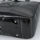 GUCCI Hand Bag Enamel 2way Black Silver 000 1013 0504 Auth fm3966-9